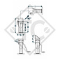 Béquille □70mm carré avec fixation basculante, blocage automatique de securité, type DS 610AS, pour machines et remorques agricoles, machines pour l'industrie du bâtiment, équipements pour l’entretien routier et l’enneigement