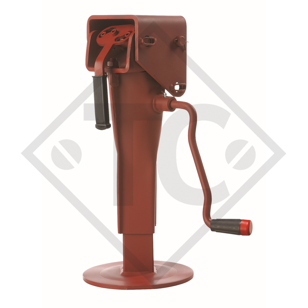 Steday leg □70mm square with tipping connection, automatic security block, type DS 610AS, for agricultural machines and trailers, machines for building industry, implements for road maintenance and snow