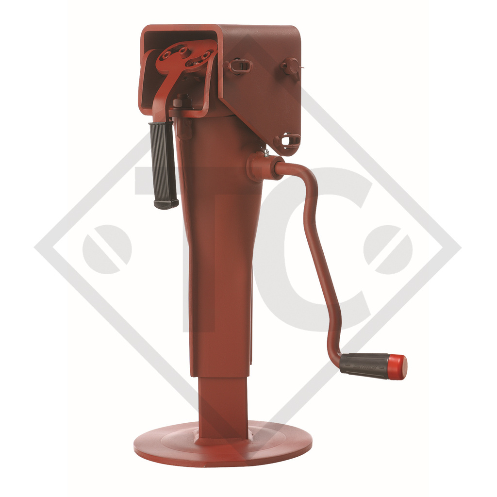 Steday leg □70mm square with tipping connection, automatic security block, type DS 610AL, for agricultural machines and trailers, machines for building industry, implements for road maintenance and snow