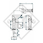 Supporto orientable per rimorchio tandem, a 3 sfilate, con bloccaggio di sicurezza automatico, tipo DS 613AL