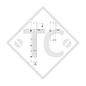 Steday leg □70mm square, top crank, double speed, three-stage, type DG 600/3SFW, galvanised, for agricultural machines and trailers, machines for building industry, implements for road maintenance and snow