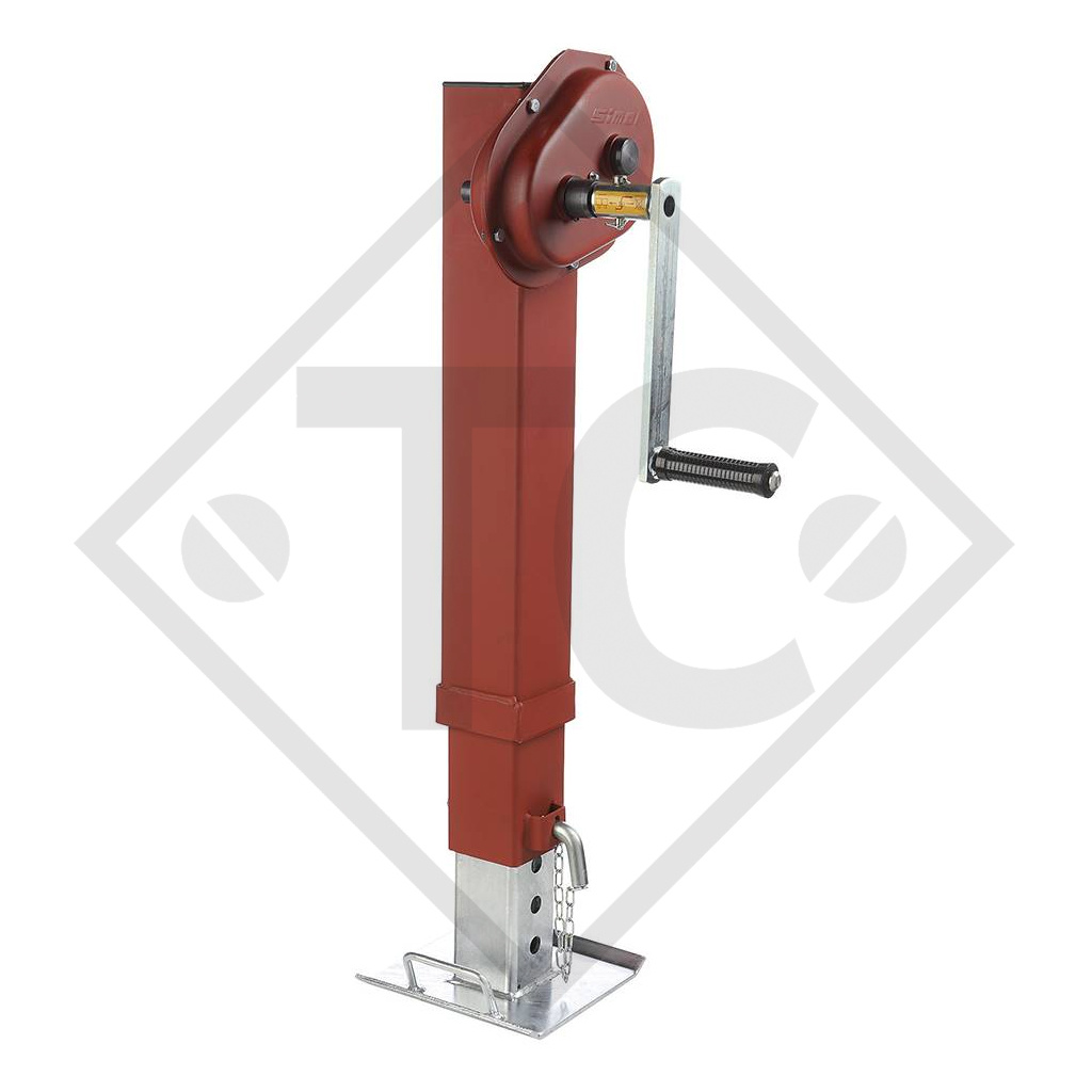 Landing gear □110mm square, three-stage, double speed, type KRA 750, for agricultural machines and trailers, machines for building industry, implements for road maintenance and snow