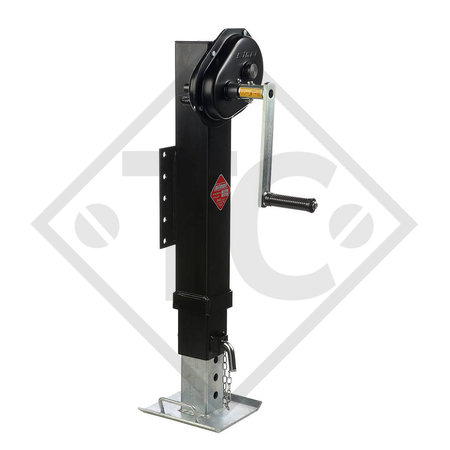 Landing gear □110mm square, type KRA 750FL/N, with flange, cataphoretically coated
