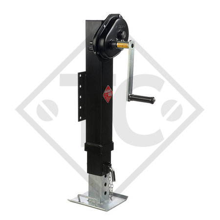 Landing gear □110mm square, type KRA 750FL/ZC, with flange, hot-dip galvanised