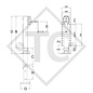 Landing gear □110mm square, three-stage, gear box, double speed, type KRA 850FL/N, with flange, cataphoretically coated, for agricultural machines and trailers, machines for building industry, implements for road maintenance and snow