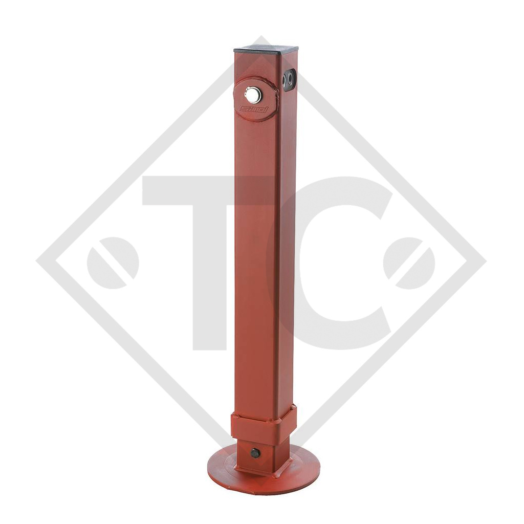 Hydraulic steday leg □100mm square, double acting, with single block valve, type H 1050, for agricultural machines and trailers, machines for building industry, implements for road maintenance and snow