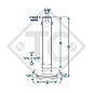 Hydraulic steday leg □110mm square, double acting, with two block valves type H 1172P, for agricultural machines and trailers, machines for building industry, implements for road maintenance and snow