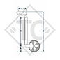 Jockey wheel ø35mm round, type FC 341 with rim plastic, for caravans, car trailers, machines for building industry and aircraft docking systems