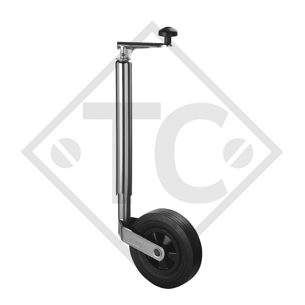 Jockey wheel ø42mm round, type FC 239 with rim plastic, for caravans, car trailers, machines for building industry and aircraft docking systems