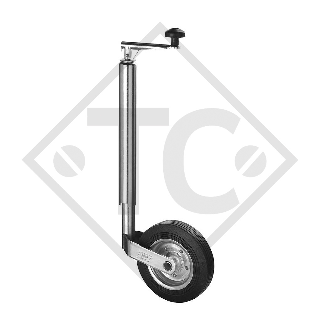 Rueda jockey ø42mm redondo, tipo FC 238 con llanta acero, para caravanas, remolques de automóviles, máquinas para la construcción y sistemas de atraque de aviones