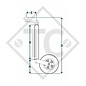 Ruotino d'appoggio ø42mm tondo, tipo FC 238 con cerchione acciaio, per caravan, rimorchi auto, macchine per l'edilizia e aircraft docking systems