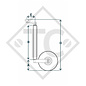 Jockey wheel ø48mm round, type FC 243 with rim steel, for caravans, car trailers, machines for building industry and aircraft docking systems