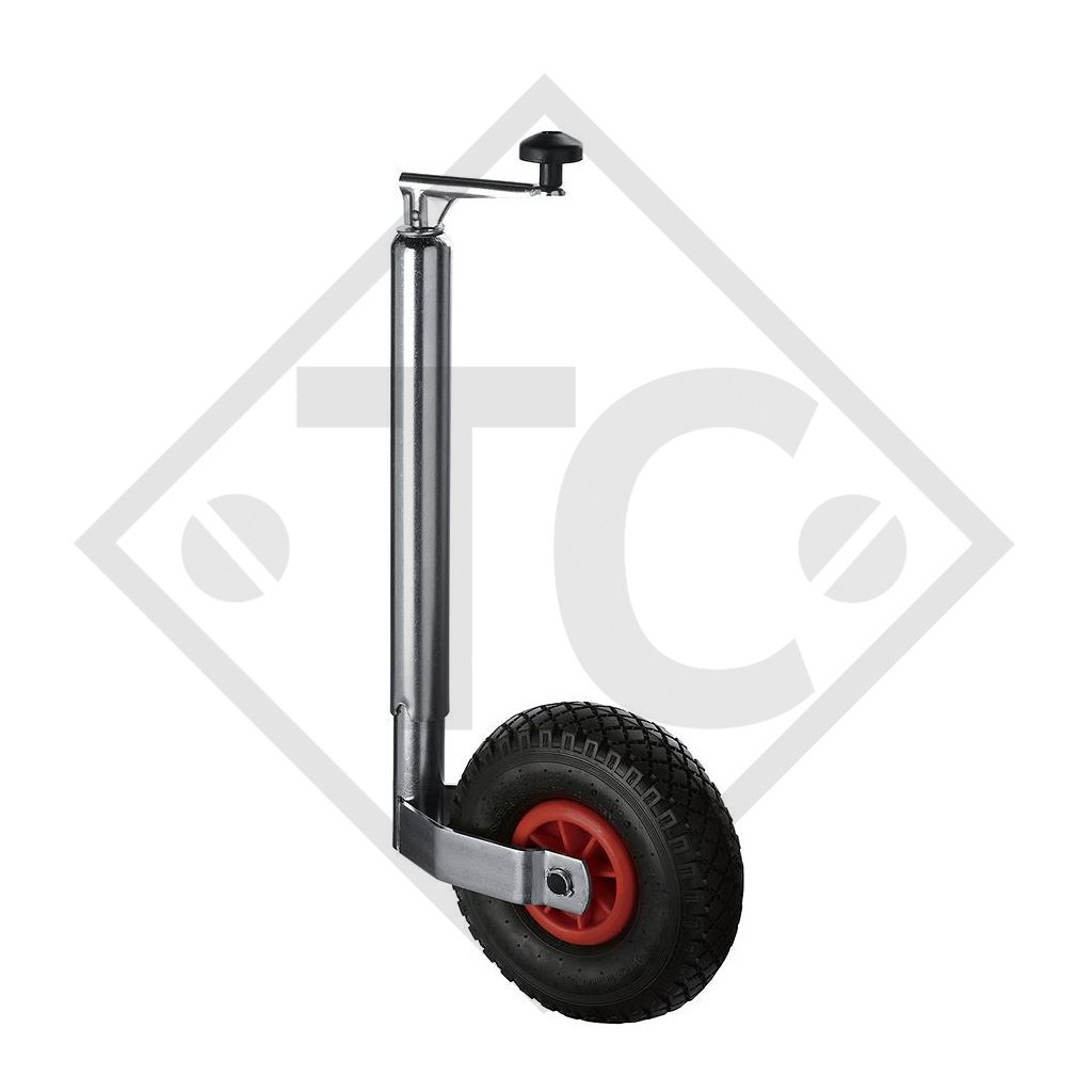 Roue jockey ø48mm rond, type FC 243P avec jante plastique, pour caravanes, remorques-auto, machines pour l'industrie du bâtiment, docks et escabeaux pour avion