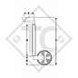 Jockey wheel ø48mm round, type FC 242/3 with rim plastic, for caravans, car trailers, machines for building industry and aircraft docking systems