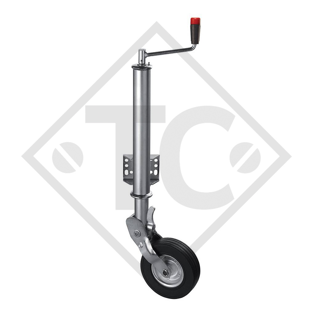 Rueda jockey ø60mm redondo, tipo AC 297S con llanta acero, para caravanas, remolques de automóviles, máquinas para la construcción y sistemas de atraque de aviones