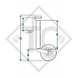 Ruotino d'appoggio ø48mm tondo, tipo LC 242 con cerchione acciaio, per caravan, rimorchi auto, macchine per l'edilizia e aircraft docking systems