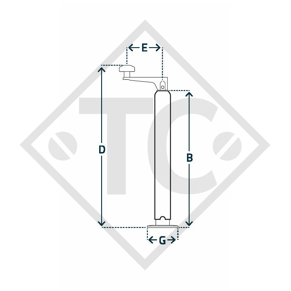 Steady leg, spindle ø48mm round, type P 242