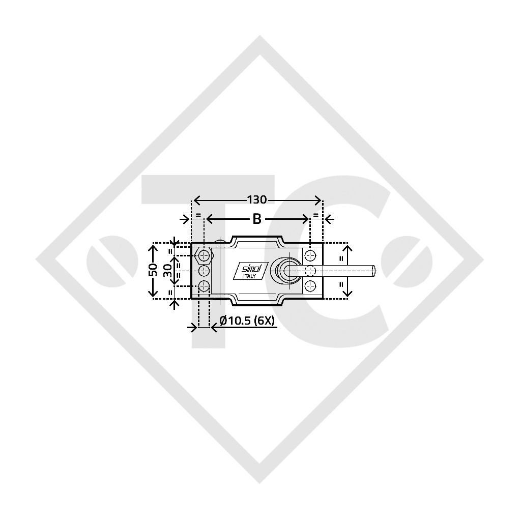 Supporto ruotino tipo MR 1001/6 per piedino di stazionamento ø48mm tondo zincato