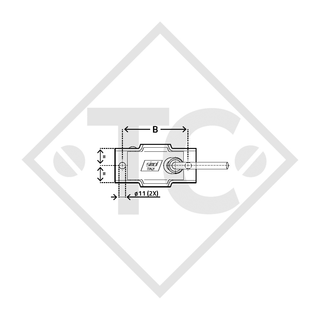 Abrazadera de sujeción tipo MR 1001 para apoyo ø48mm redondo cincado