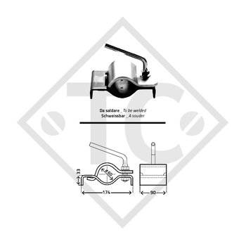 Supporto ruotino, tipo MR 1060 per piedino di stazionamento ø60mm tondo zincato