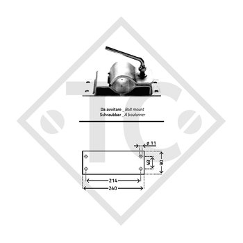 Abrazadera de sujeción, tipo MR 1061 para apoyo ø60mm redondo cincado