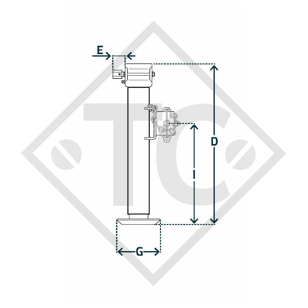 Steday leg pivoting ø57mm round, type LR 3102/19