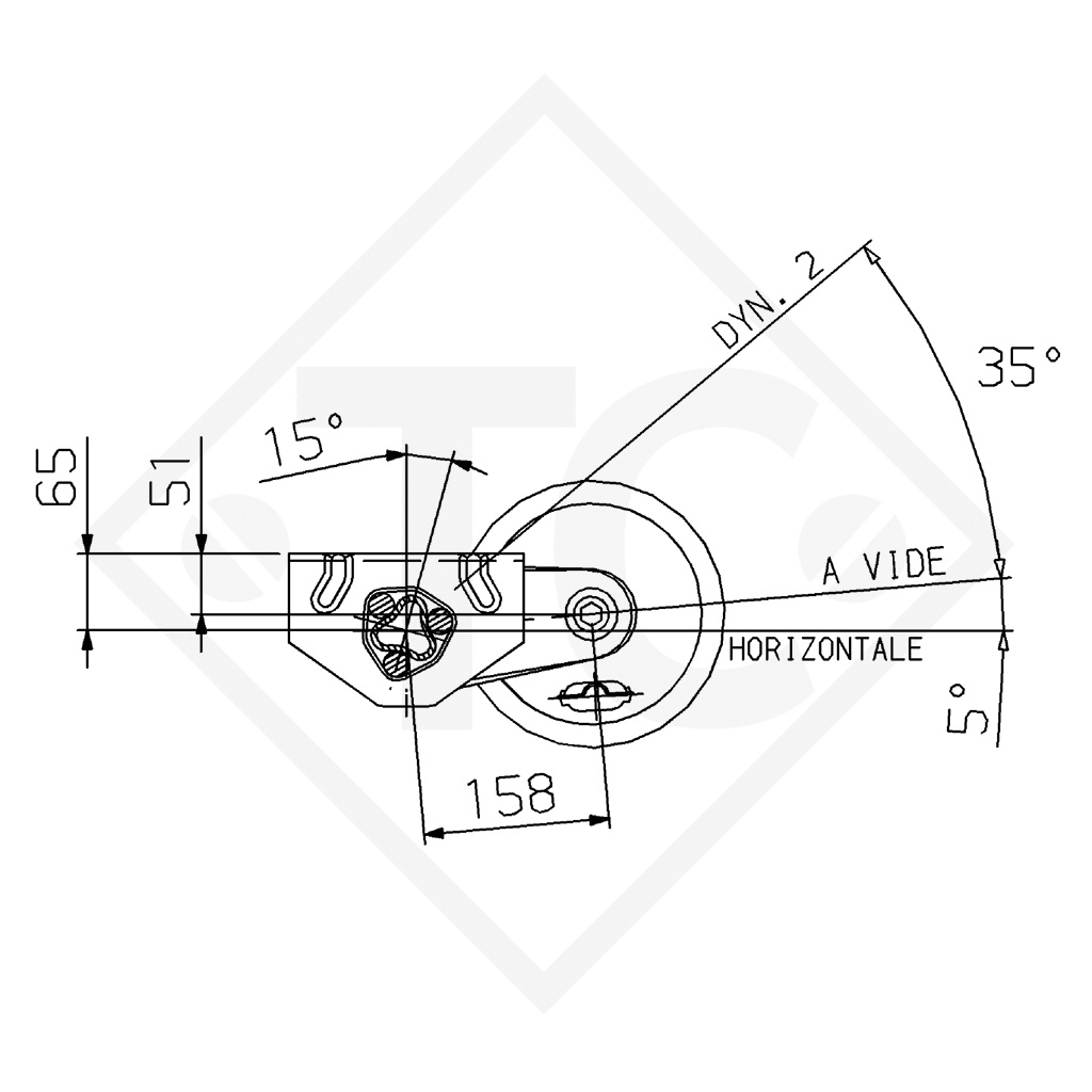 Semi ejes con freno 1000kg tipo de eje B 850-10