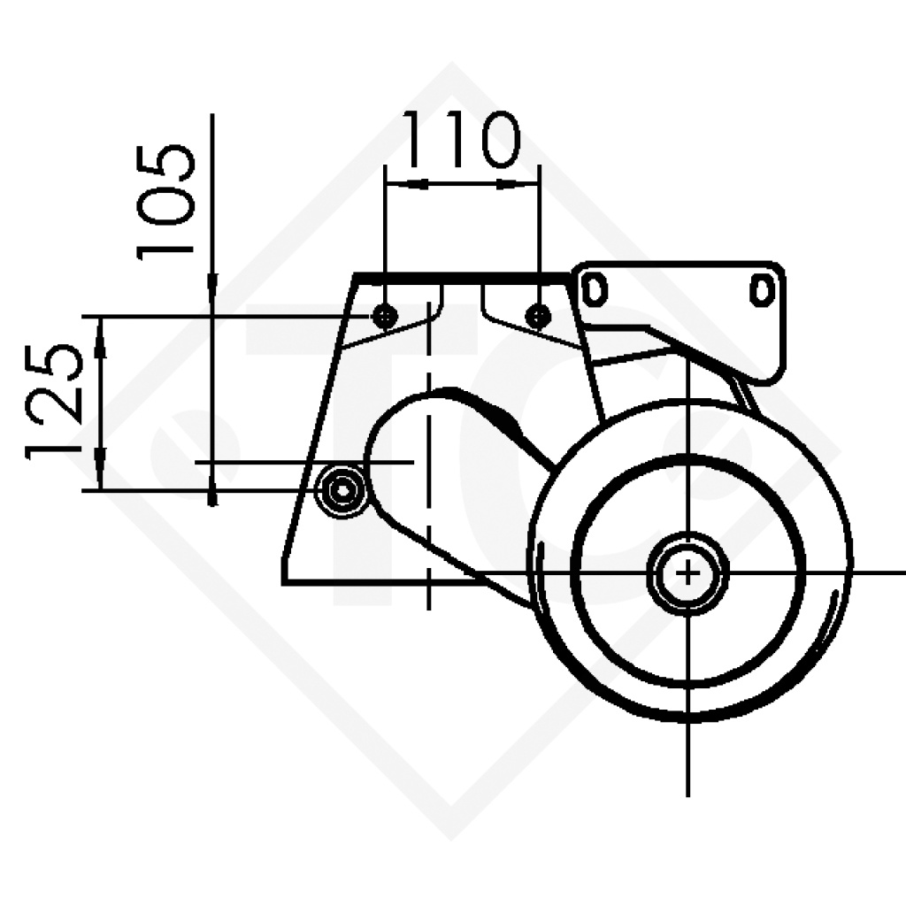 Braked axle 1000kg EURO1 axle type Delta SI-N 10 FENDT 620