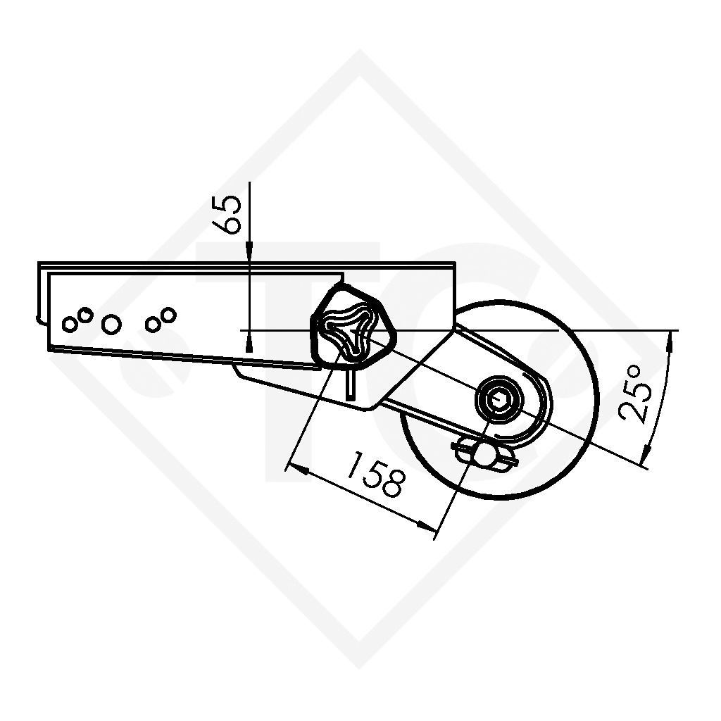 Braked axle 850kg EURO COMPACT axle type B 850-2