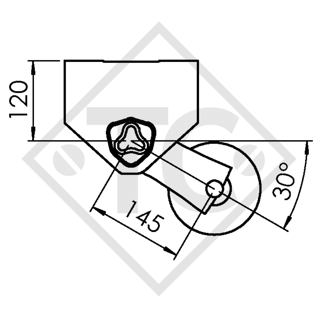 Unbraked axle 750kg PLUS OPTIMA axle type 700-5