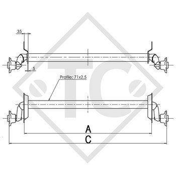 Achse ungebremst 750kg PLUS OPTIMA Achstyp 700-5