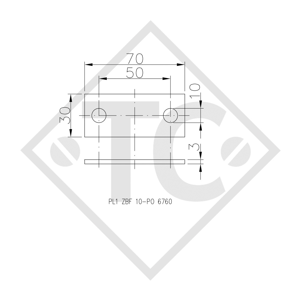 WINTERHOFF Plate for mounting bracket type ZBF 10-PO, packing unit 250 units