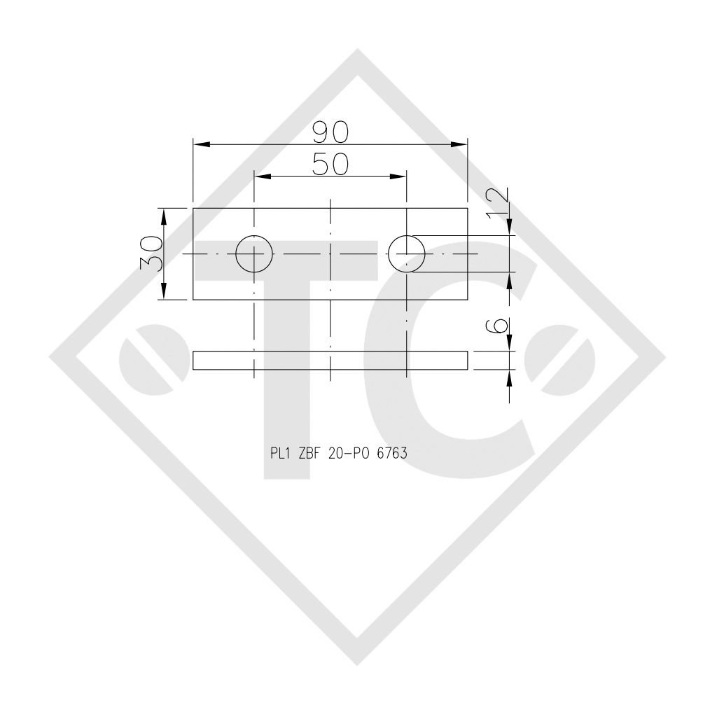 WINTERHOFF Plate for mounting bracket type ZBF 20-PO, packing unit 75 units