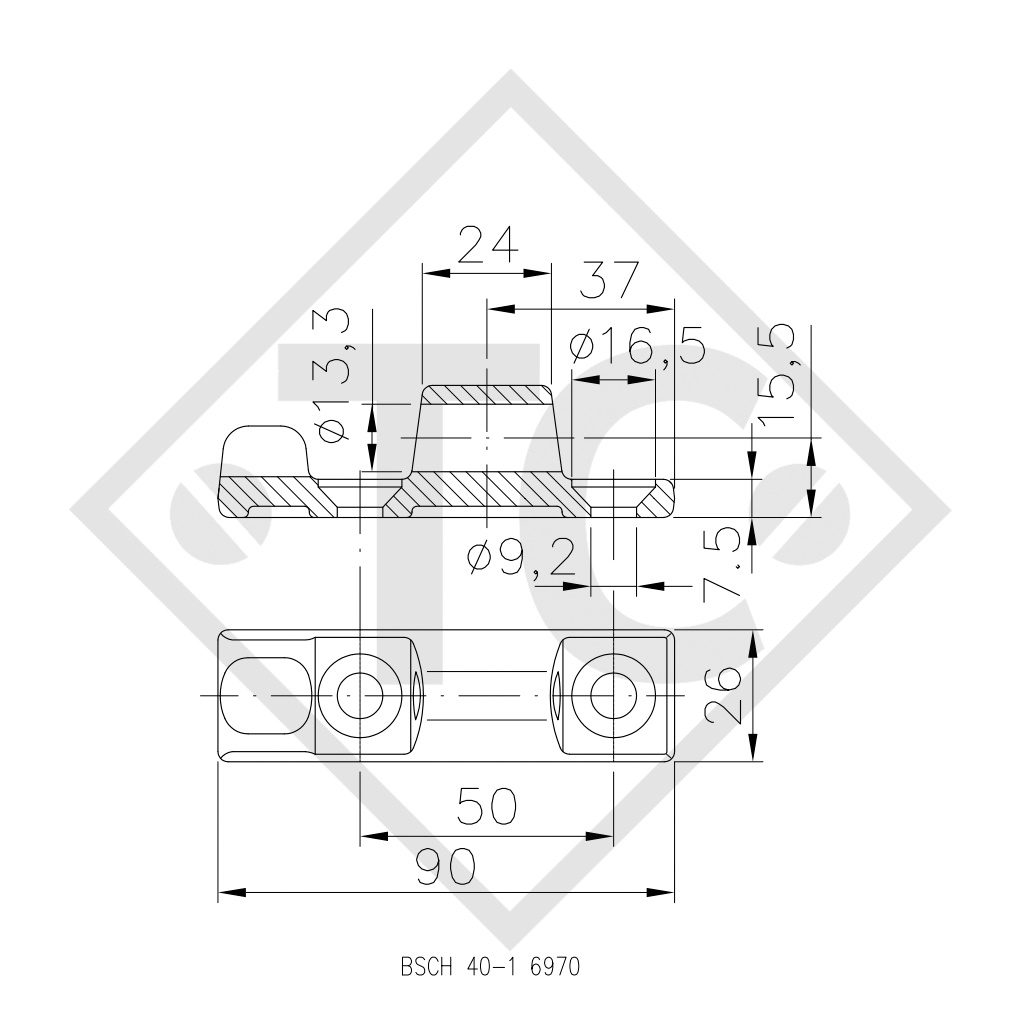 WINTERHOFF Tailgate hinge type BSCH 40-1