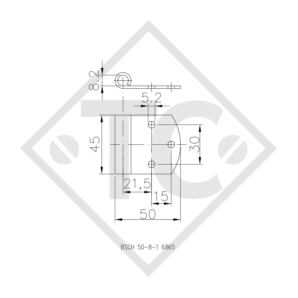 WINTERHOFF Tailgate hinge type BSCH 50-8-1, packing unit 200 units