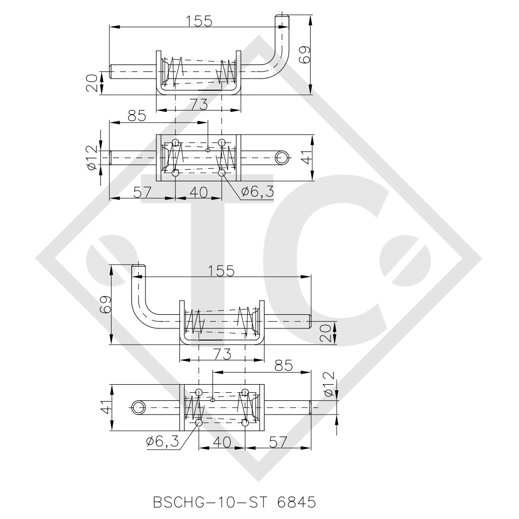 Introducir el perno de retención modelo BSCHG 20-A