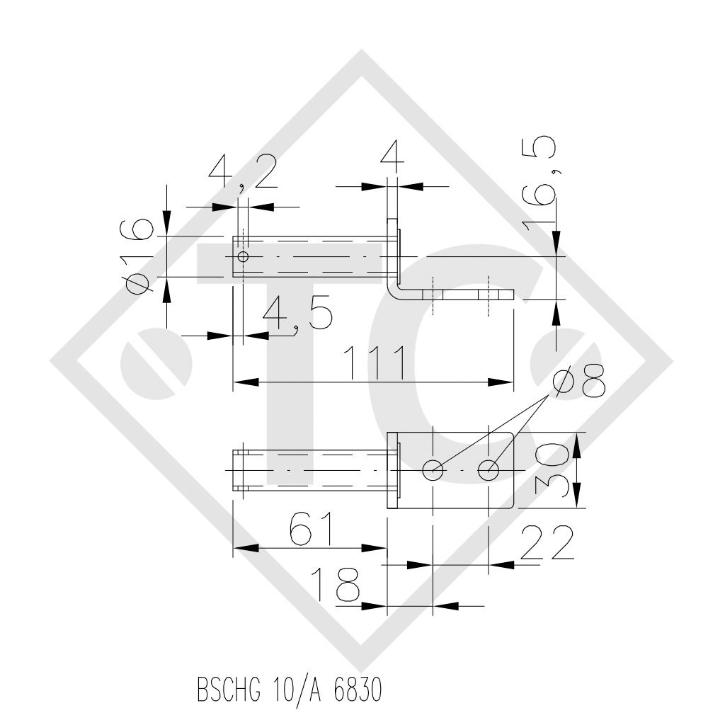 WINTERHOFF Contrapieza bisagra modelo BSCHG 10-17-A, unidad de embalaje 100 unidades