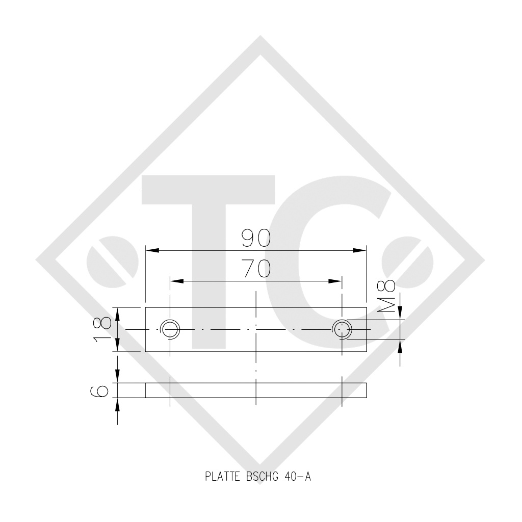 WINTERHOFF Plate for mounting bracket tailgate hinge type BSCHG 40-A