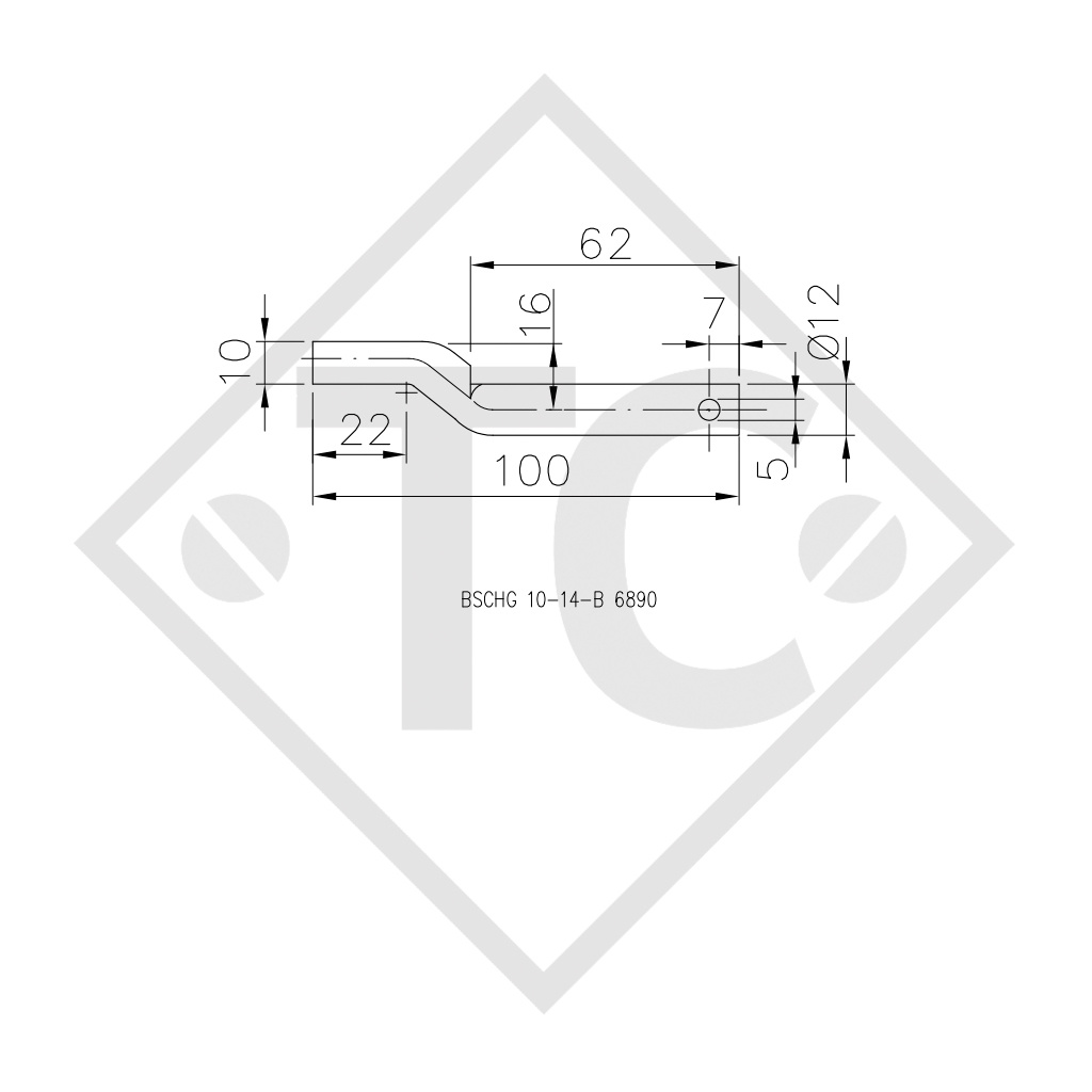 WINTERHOFF Accrochage pour charnière de ridelle type BSCHG 10-14-E