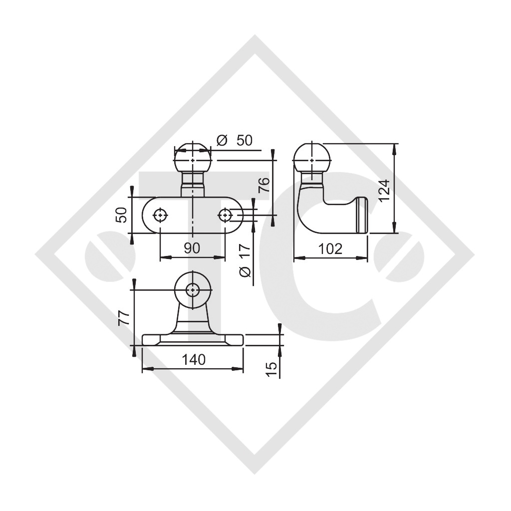 Towball Ø 50 - UN 252 D