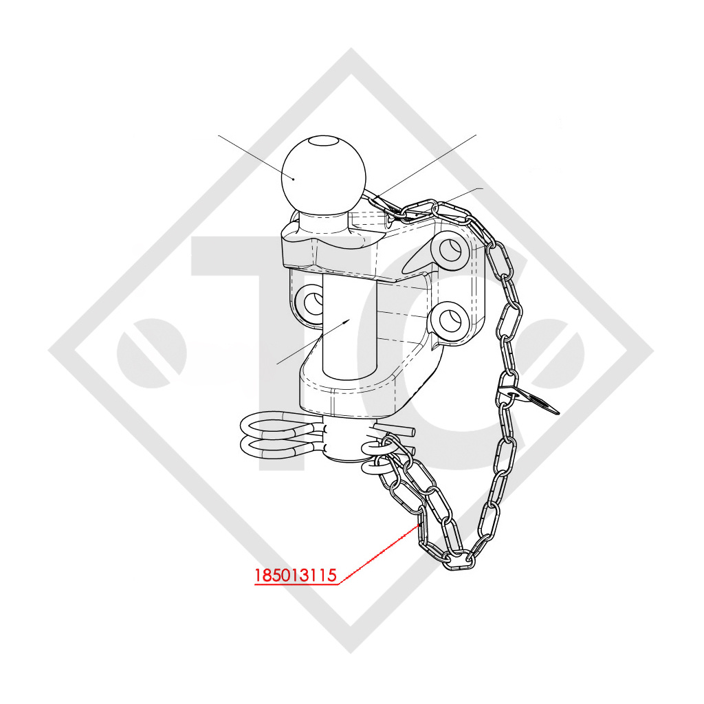 Kit chaîne / patte / goupille fendue pour axe de 32mm