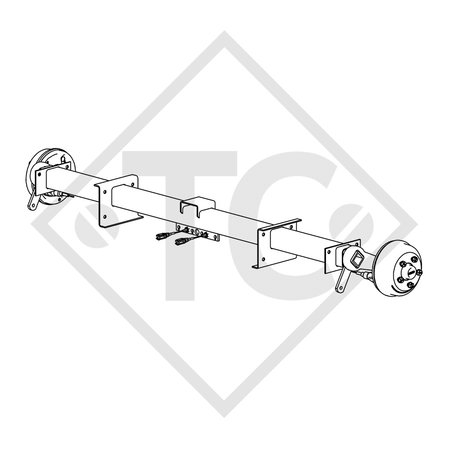 Braked axle SWING 1350kg axle type CB 1355, 46.25.379.677