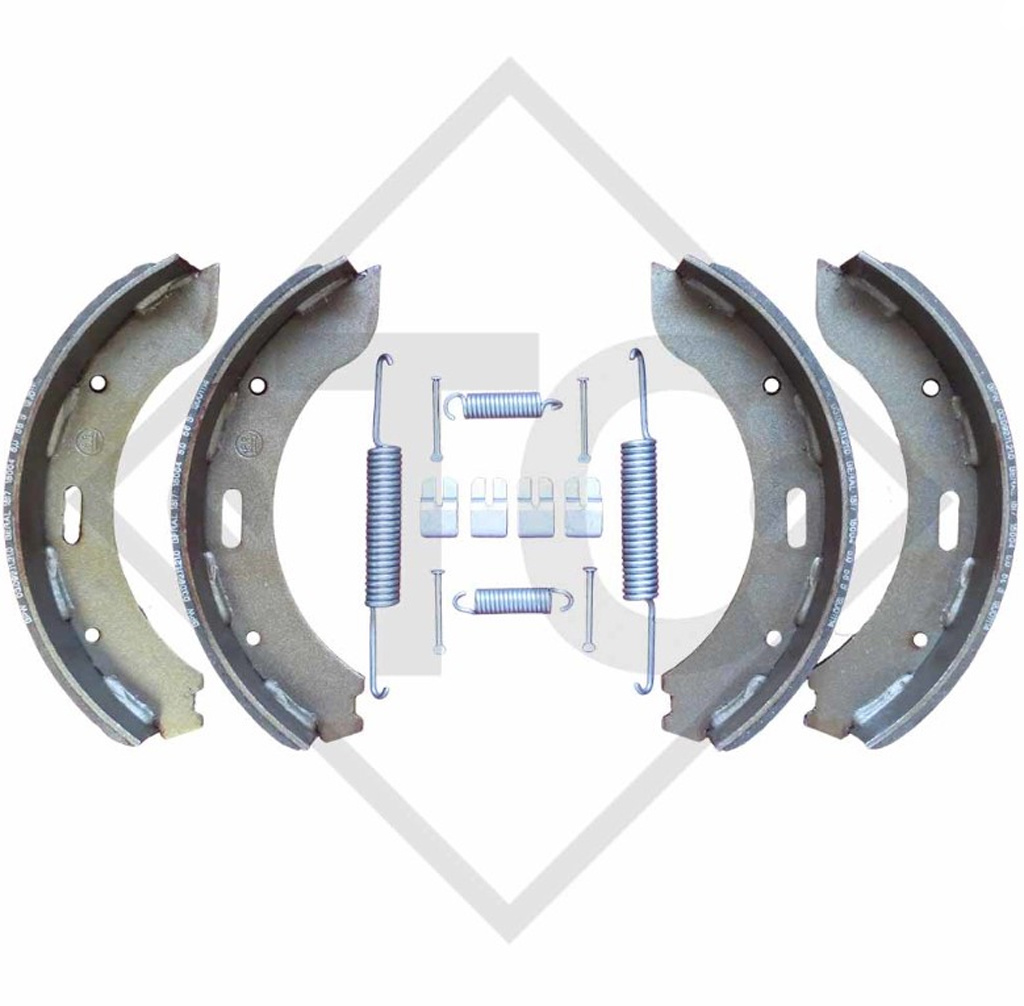 Brake shoe kit for wheel brake type S 3006-5 RASK and S 3006-6 RASK, brake size 300x60mm, for one axle