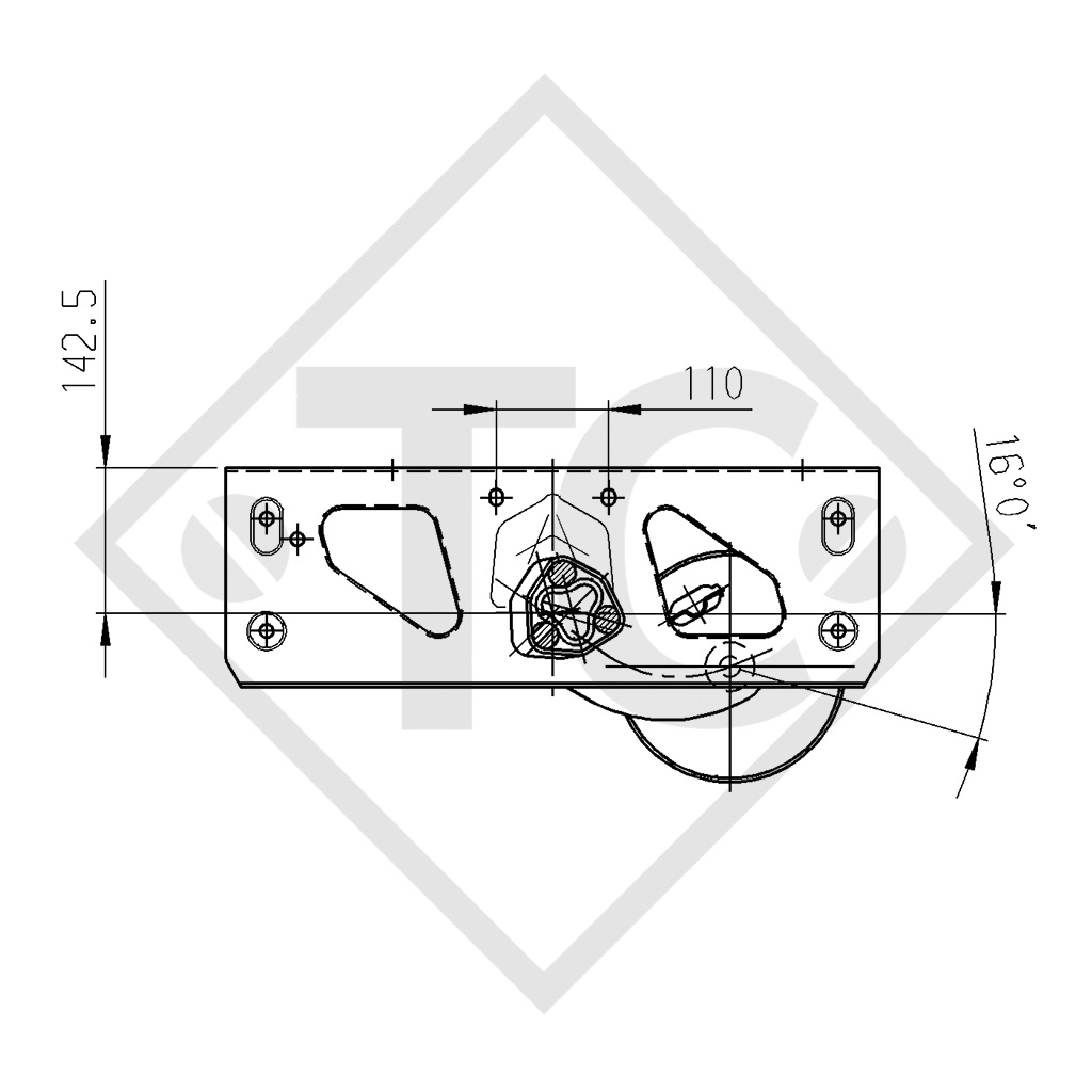 Assale frenato 1360kg EURO Plus tipo di assale DELTA SIN 12-3 - Bürstner