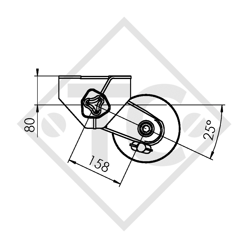 Eje con freno 1000kg EURO COMPACT tipo de eje B 850-10, 1323507A Brenderup / Thule / Humer