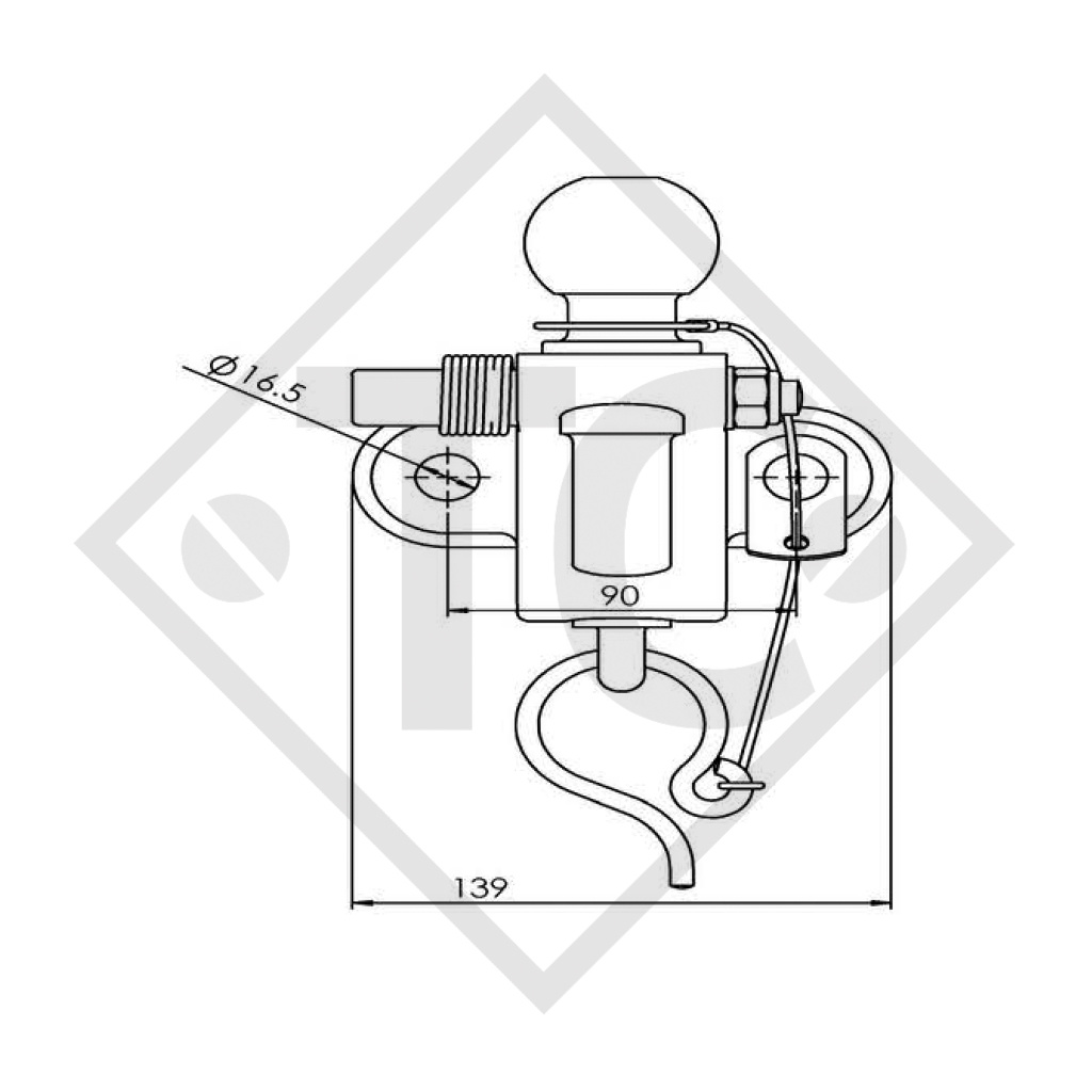 Universal 3.5 t hitch type E40TC