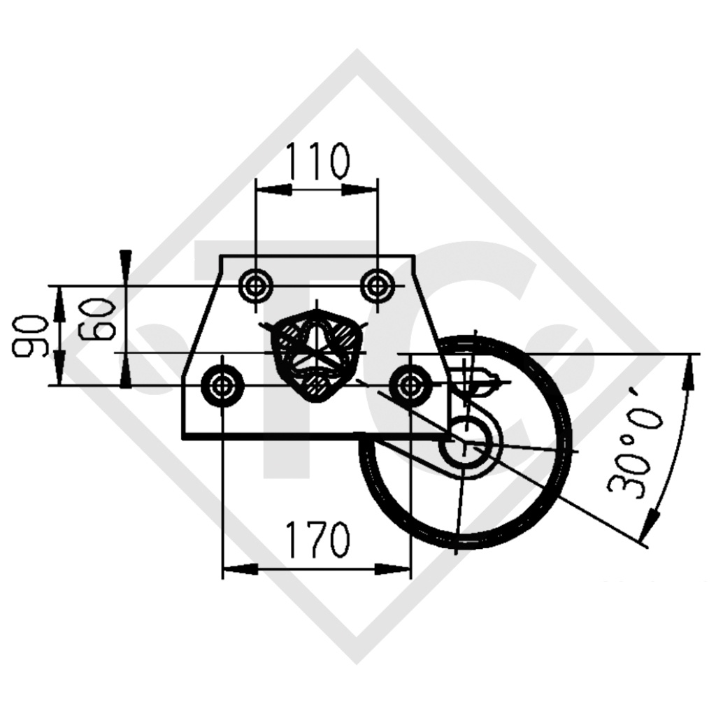 Braked axle 900kg EURO 1 Plus axle type Delta SI-850-5, Dethleffs