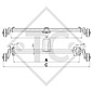 Braked tandem front axle 800kg Euro-Compact axle type B 850-3 with top hat profile 90mm