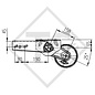 Braked tandem front axle 800kg Euro-Compact axle type B 850-3 with top hat profile 90mm