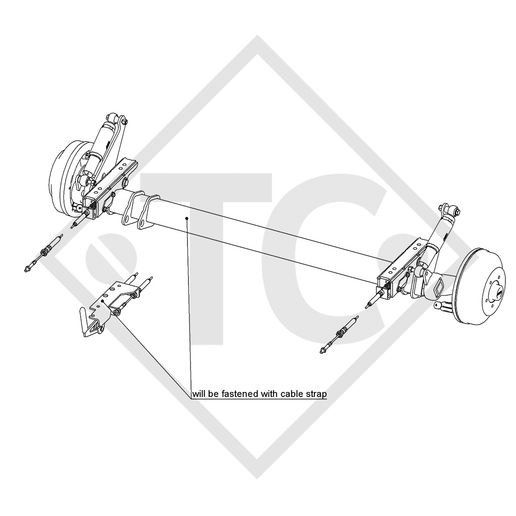 Lowering braked axle SWING 1800kg axle type CB 1805, 46.31.368.063